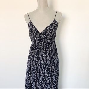 Long Paisley Dark Blue Dress
